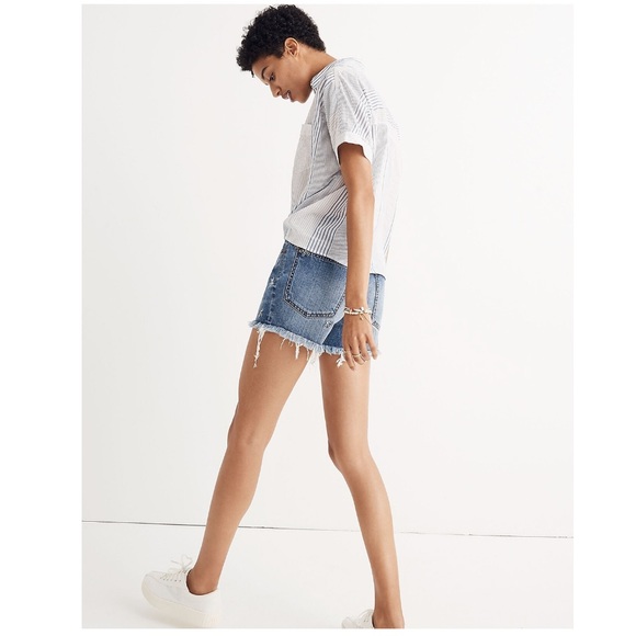 Madewell Short Sleeve Tie Front Shirt in Rawley Stripe - Picture 6 of 14